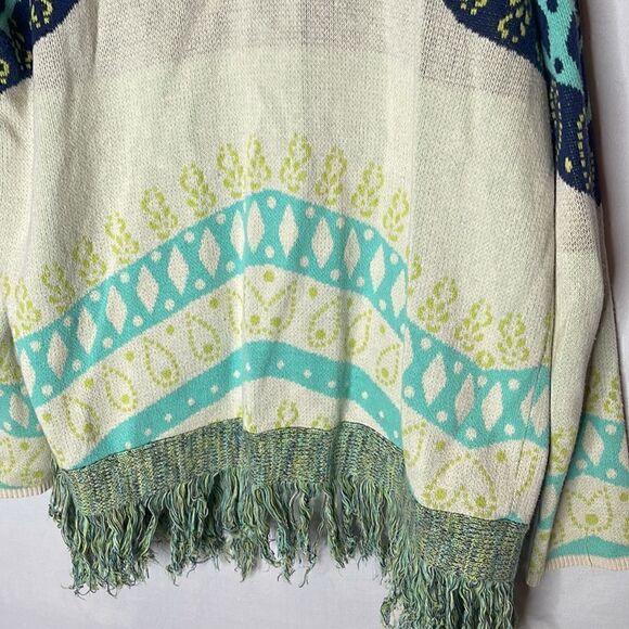 Gypsy05 Fringe Trim Multi Color Shawl Cardigan. Size XS. - Picture 10 of 14